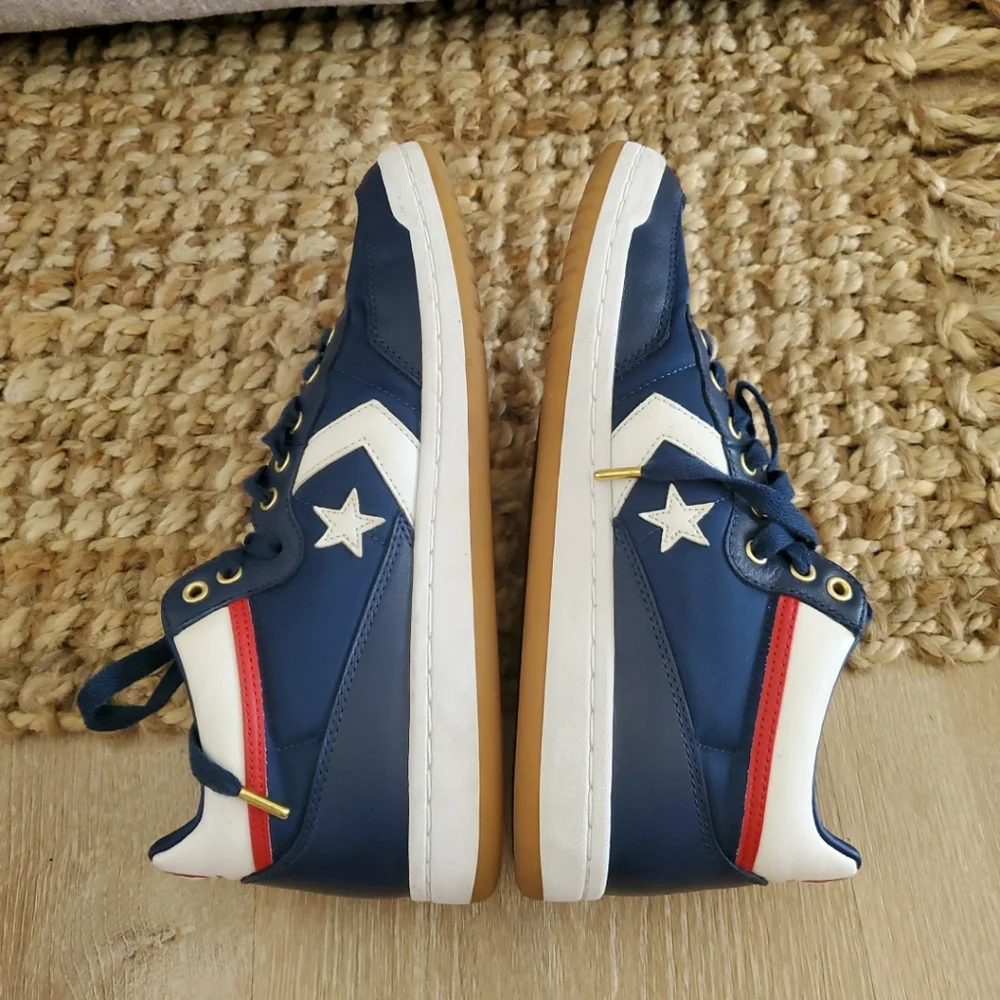 Converse Cons Shoes Mens 8 Womens 9.5 Blue White Star Mid Top 159598C Leather